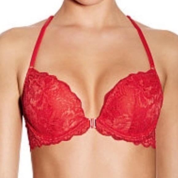 PINK Victoria’s Secret Date Racerback Push-Up Bra in Pink Lace yellow size 32D - Picture 2 of 12